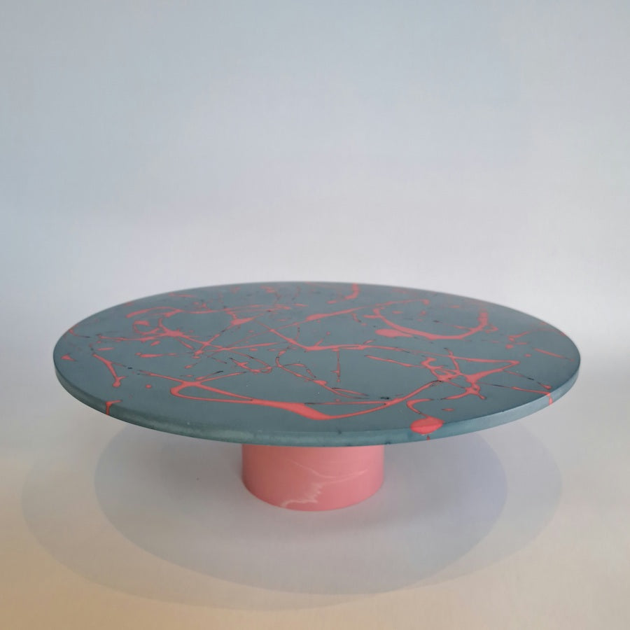 Cake plate Blue / pink