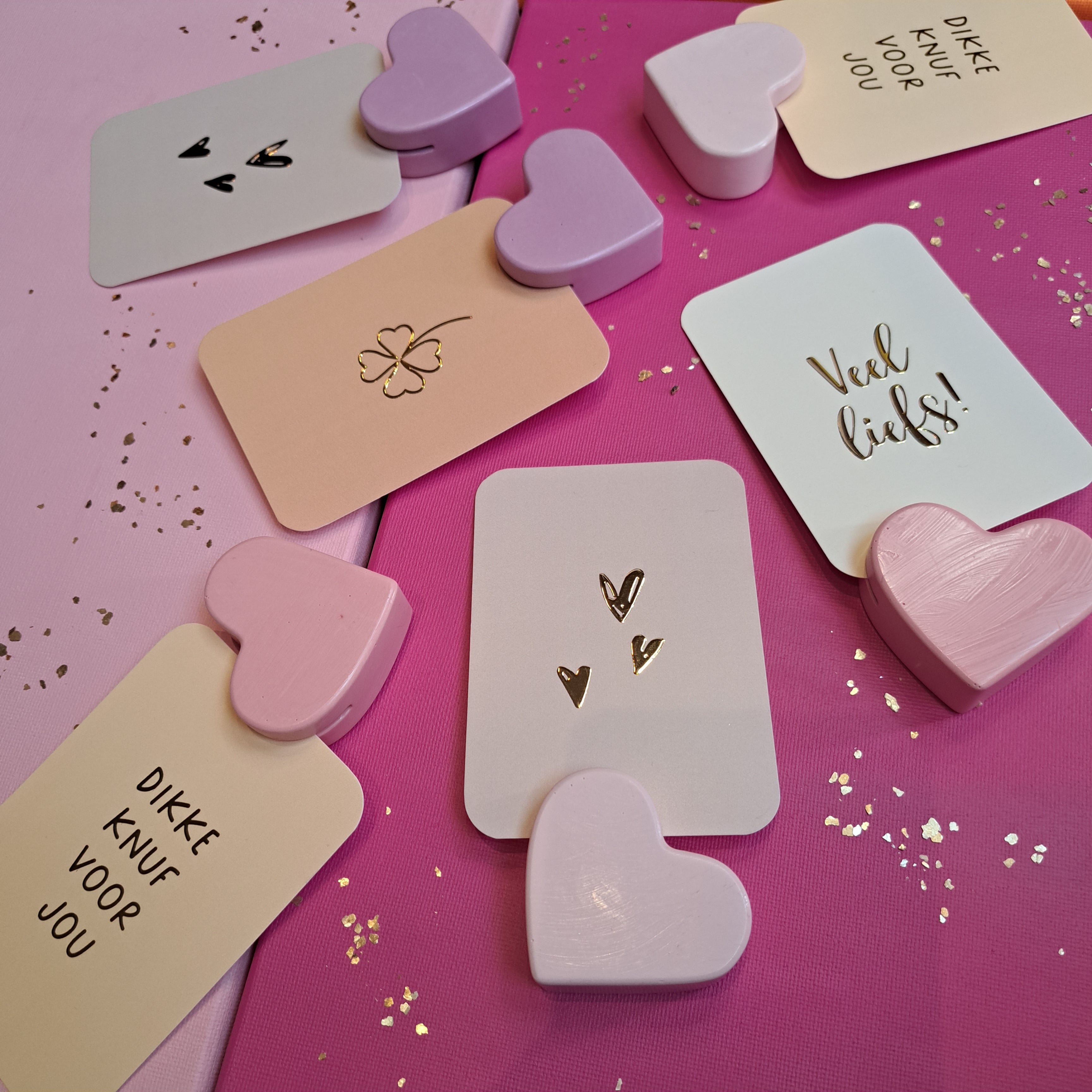 Card holder heart pink