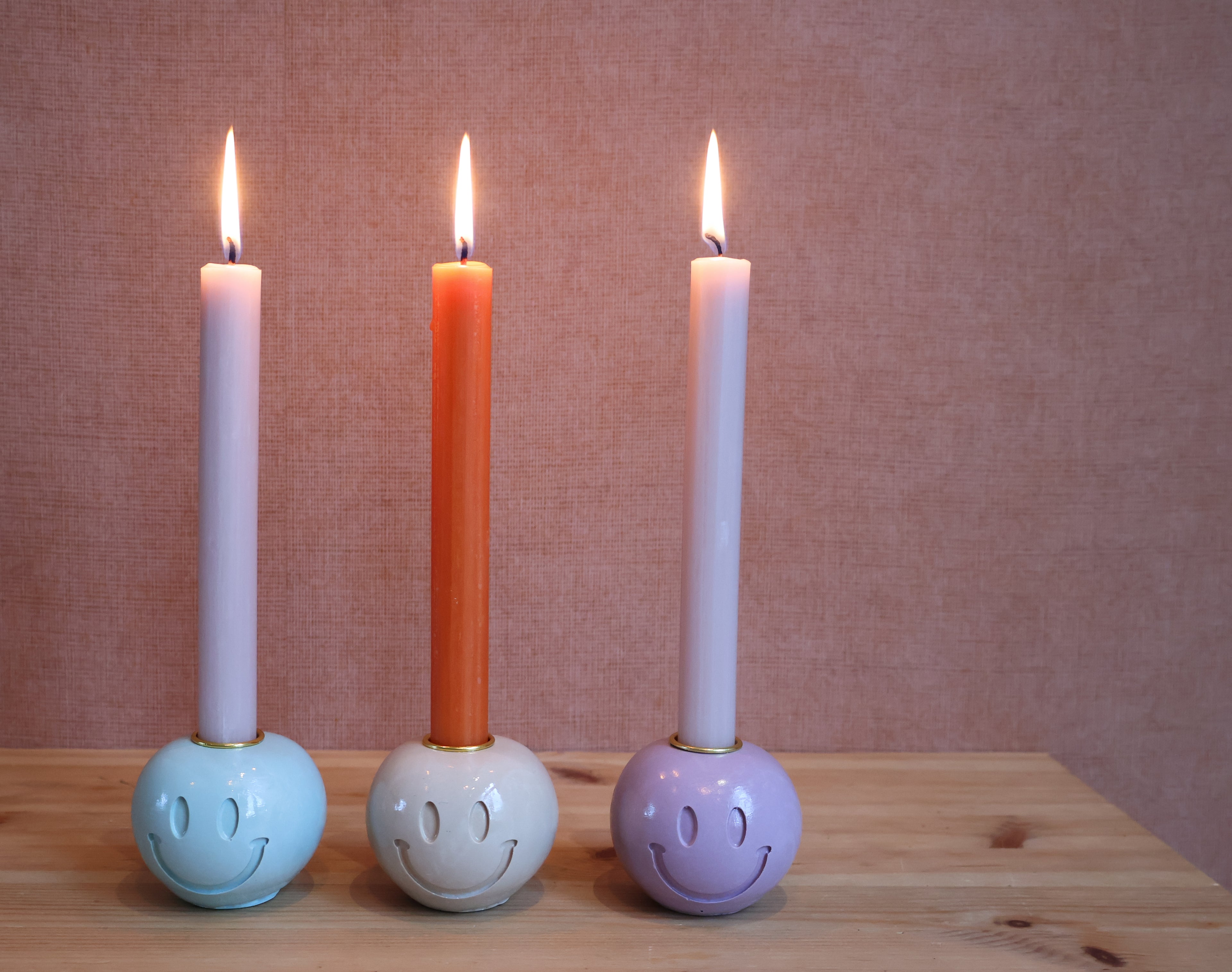 Kandelaar smiley mint
