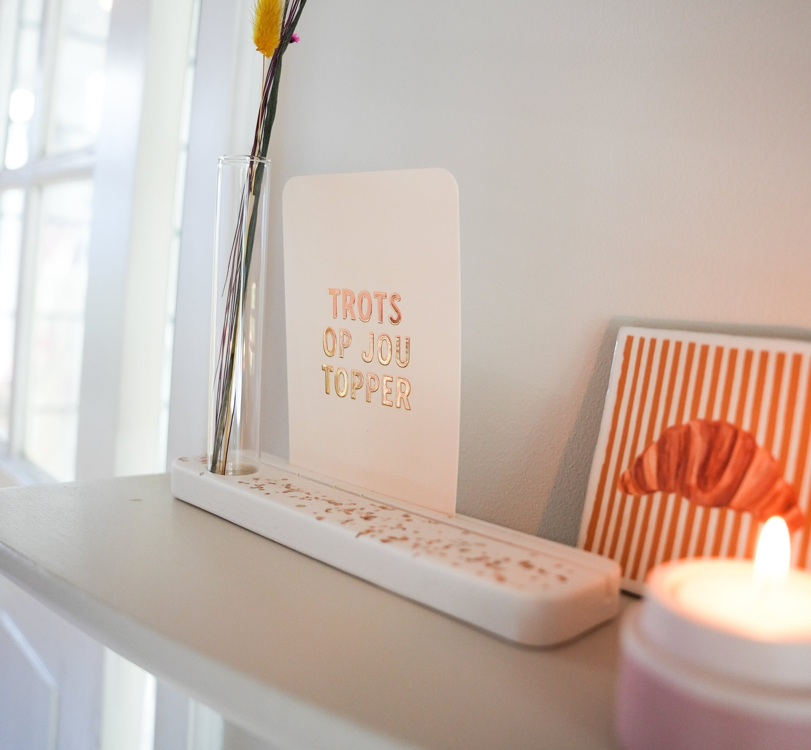 card holder white/gold