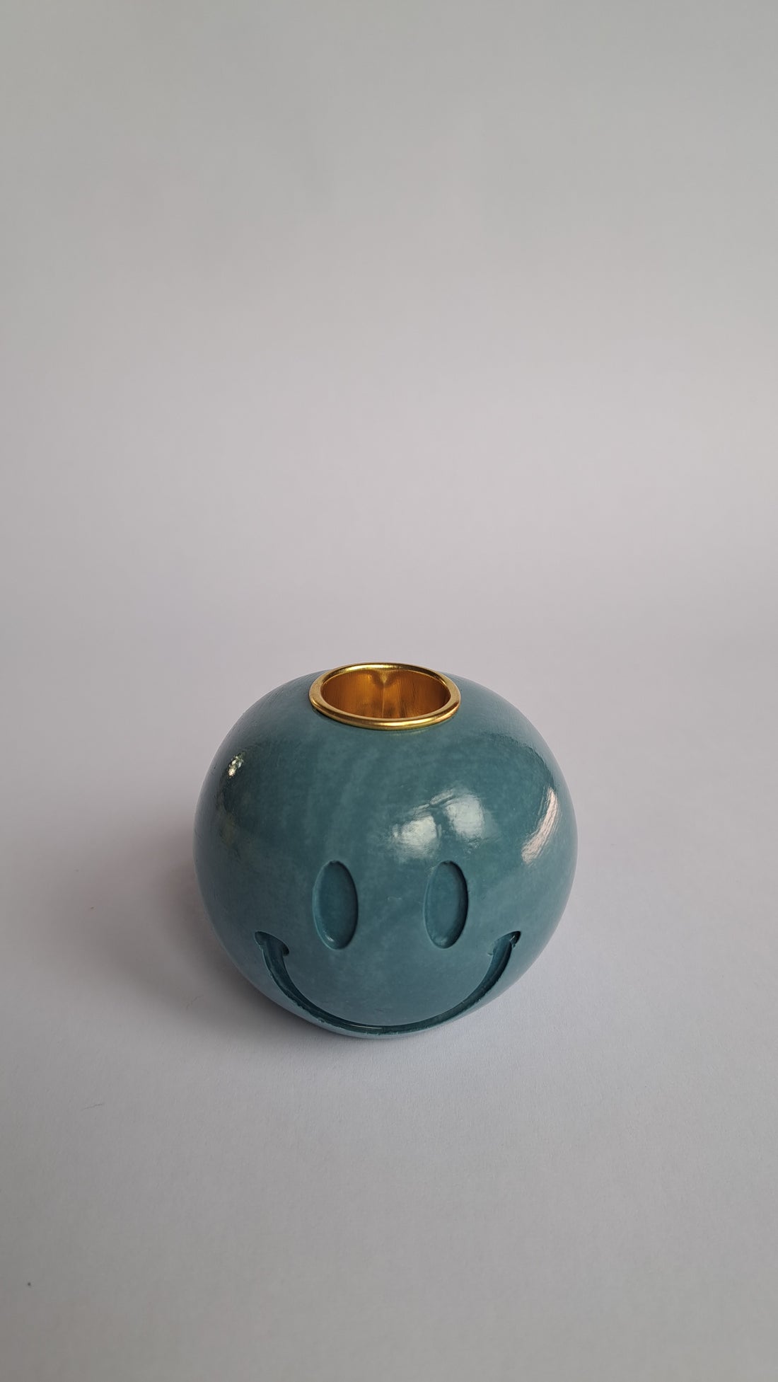 Kandelaar smiley blue