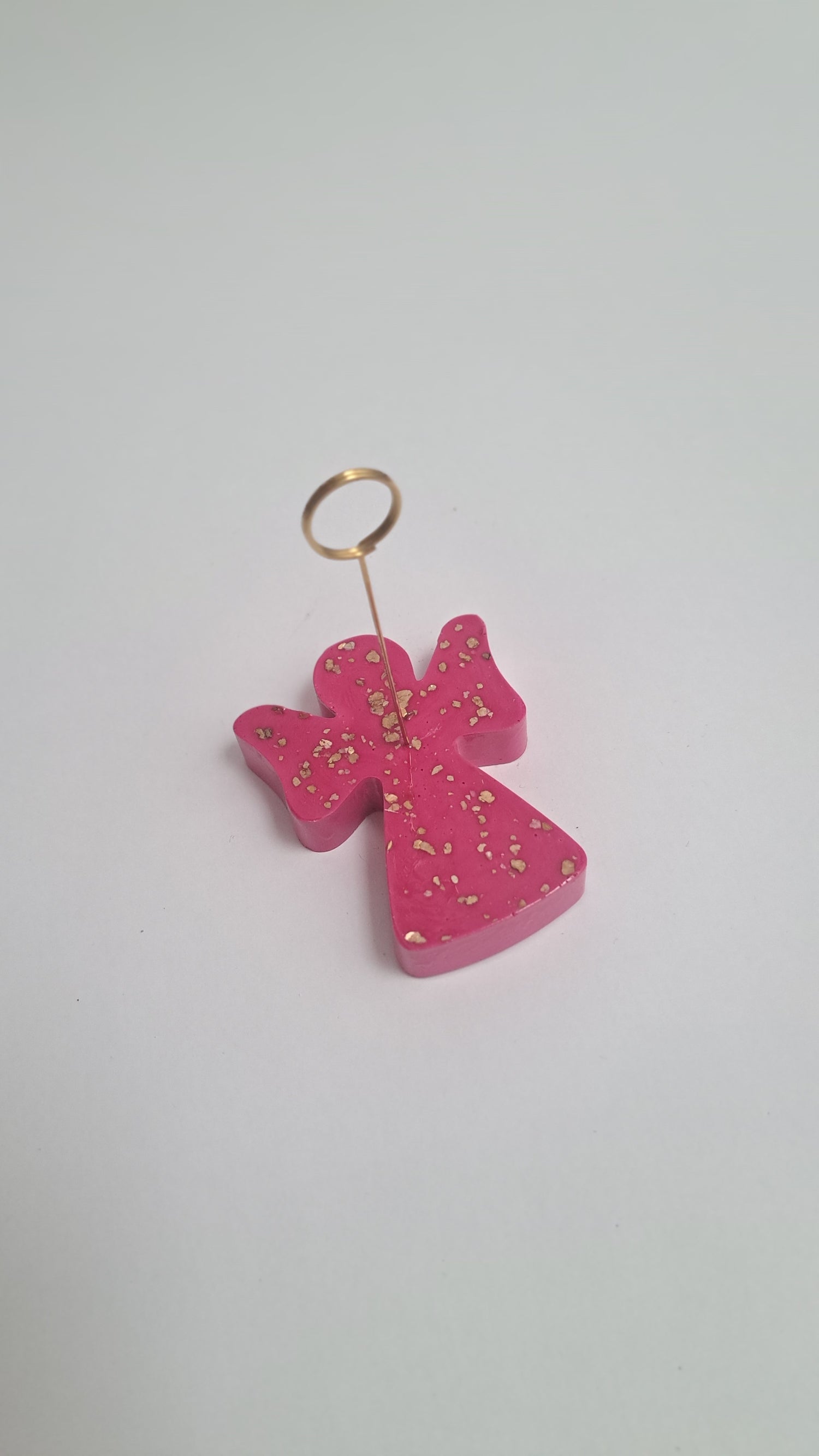 Kerstkaarthouder engel pink