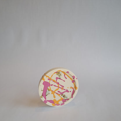 Onderzetter Roze/Oranje goud drip