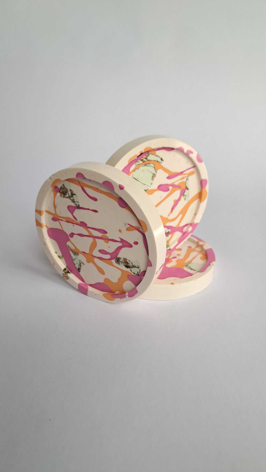 Onderzetter Roze/Oranje goud drip