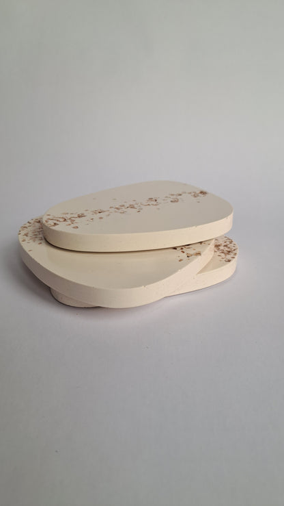 Tray stone wit/goud