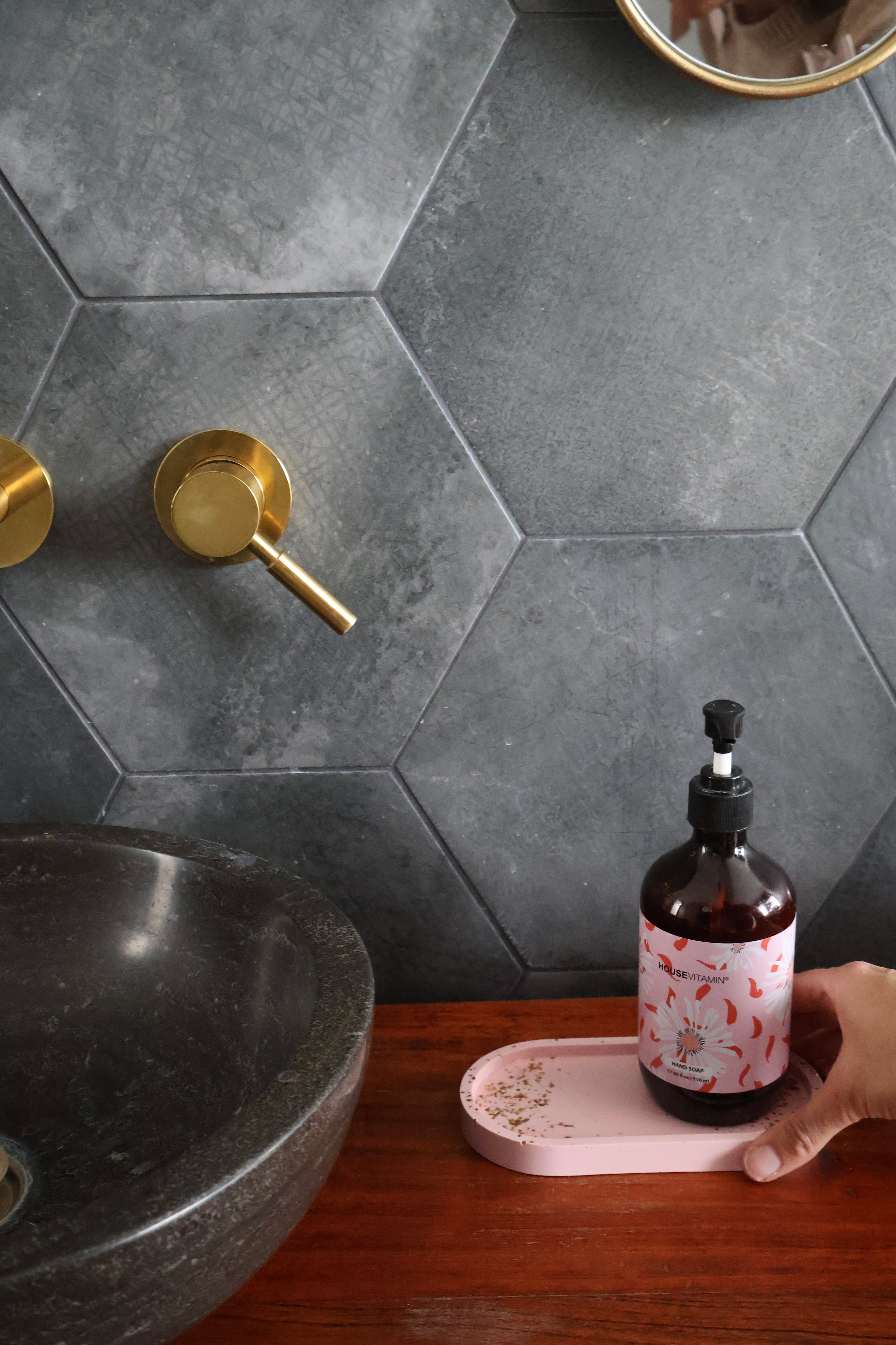Roze decoratieve tray