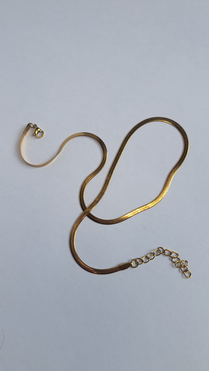 Snake ketting goud van stainless steel