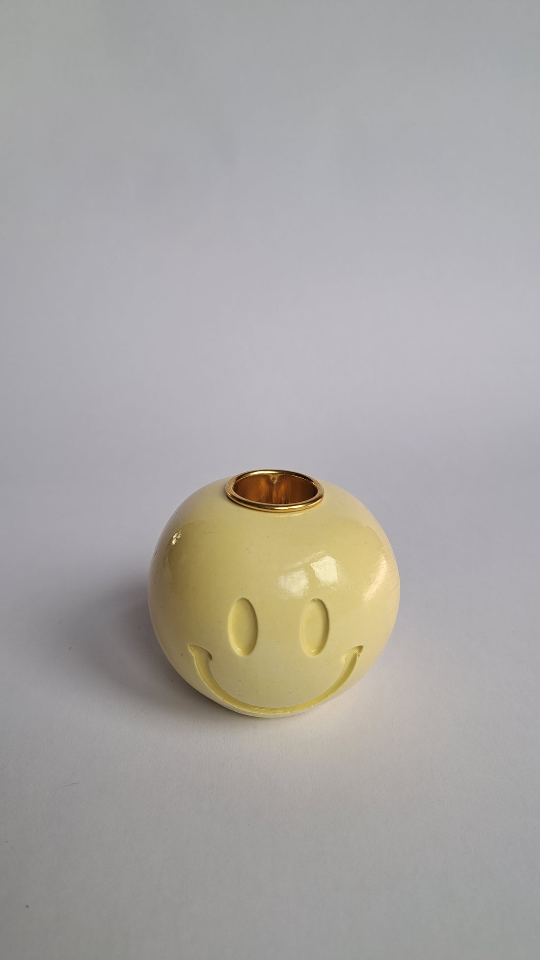 Kandelaar smiley citroen geel